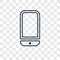 Cellphone concept vector linear icon on transparent bac
