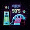 Cellphone and phone of eighties and nineties retro