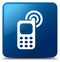 Cellphone ringing icon blue square button