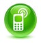 Cellphone ringing icon glassy green round button