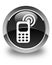 Cellphone ringing icon glossy black round button