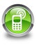 Cellphone ringing icon glossy green round button