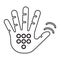 Cellular, cybernetics, hand icon