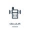 cellular icon vector from hardware collection. Thin line cellular outline icon vector illustration