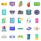 Cellular phone icons set, cartoon style