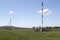 Cellular station towers in sunny summer day