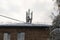 Cellular transmitters on the roof of the house.