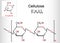 Cellulose polysaccharide molecule. Structural chemical formula