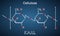 Cellulose polysaccharide molecule. Structural chemical formula on the dark blue background