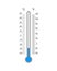 Celsius and Fahrenheit meteorological thermometer degree scale with cold temperature index. Outdoor temperature