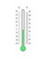 Celsius and Fahrenheit meteorological thermometer degree scale with temperature index. Outdoor temperature measuring