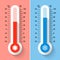 Celsius and Fahrenheit thermometers