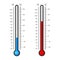 Celsius and Fahrenheit Thermometers Showing Hot or Cold Weather. Vector