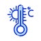 Celsius, temperature, termometer, sun fully editable vector icon