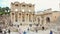 Celsus Library in Ephesus Efes. Ancient Greek city Izmir, Turkey. Panoramic shot