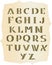 Celtic alphabet at old paper