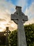 Celtic cross at the ancient Irish cemetery