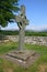 Celtic cross monument in island burial ground