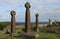 Celtic crosses, Saint Brides Churchyard, Pembrokeshire coast.