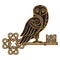 The Celtic design. Owl and key in the Celtic style, a symbol of wisdom