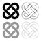 Celtic knot icon outline set black grey color vector illustration flat style image