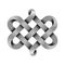 Celtic knot made of interweaved moebius stippled tape as two twisted hearts symbol. Vector illustration