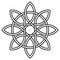 Celtic knot of petals and circle of nature and longevity, vector Tibetan symbol knot eternal life and love