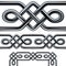 Celtic rope seamless border design with corner ele