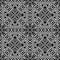 Celtic seamless pattern. Ornamental intricate background. Repeat Deco backdrop. Black and white vintage plexus ornaments. Floral