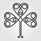 Celtic Shamrock decorative symbol isolated on white background.