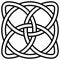 Celtic shamrock knot in circle symbol Ireland, vector symbol symbol of infinity, longevity and health