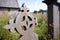 Celtic stone cross in abandoned graveyard