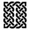 Celtic style rectangle element based on eternity knot patterns in black on white background inspired by Irish St Patrcks day