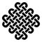 Celtic style square on eternity knot patterns in black on white background inspired by Irish St Patricks Day