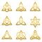 Celtic Triangle Knots Nine Golden Symbols