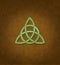 Celtic Trinity Knot or Triquetra against brown background