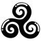 Celtic triskele triple spiral illustration