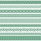 Celtic vector seamless border pattern collection in green, Irish braided frame designs for greeting cards, St Patrick`s Day celebr