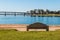 Cement Bench on Mission Bay in San Diego