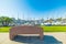 Cement bench in Oceanside harbor