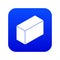 Cement block icon blue vector