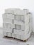 Cement concrete blocks on wooden palettes