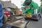 Cement lorry pouring cement UK