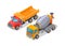 Cement-Mixer and Lorry Poster Vector Illustration