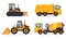 Cement Mixer and Truck Transporting Cargo Set