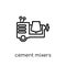 cement mixers icon. Trendy modern flat linear vector cement mixers icon on white background from thin line Construction collection