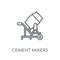 cement mixers linear icon. Modern outline cement mixers logo con