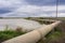 Cement pipe, near the Sunnyvale Water Pollution Control Plant, San Francisco Bay Area, Sunnyvale, California