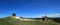 Cement Ridge view of the Black Hills in South Dakota US with split rail fence