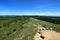 Cement Ridge view of the Black Hills in South Dakota USA with split rail fence